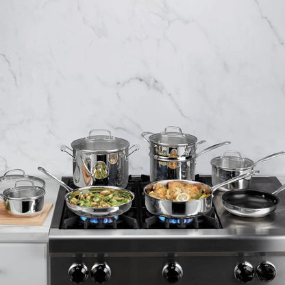 Cuisinart Chef's Classic Stainless Cookware 13-Piece Set, 77-13