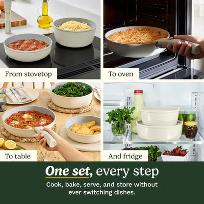 Cuisinart ClickSmart Nonstick Ceramic Cookware, Detachable Handle, 13-Pc
