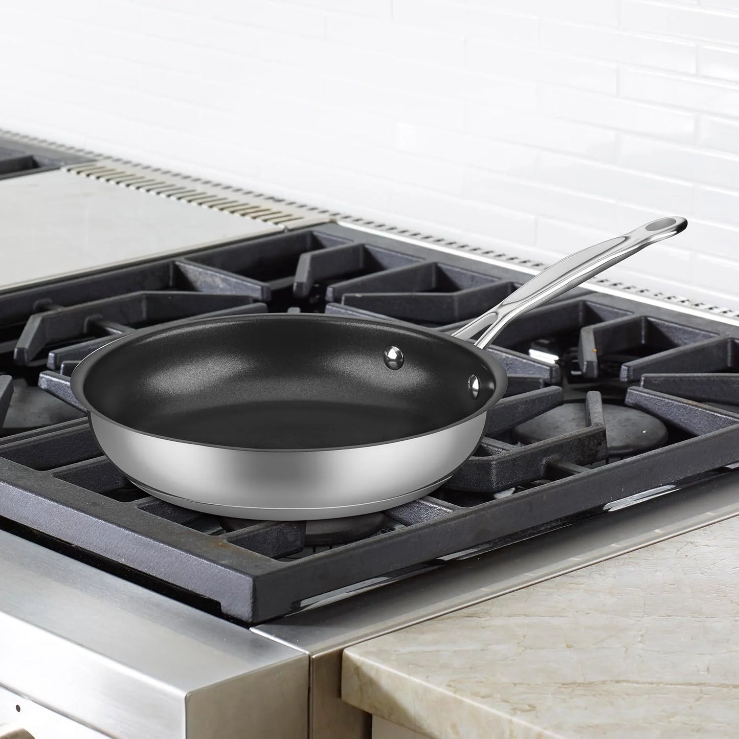 Cuisinart Chef's Classic 8" Stainless Steel Nonstick Skillet engineered with PURELYCERAMIC™, 722C-20NS