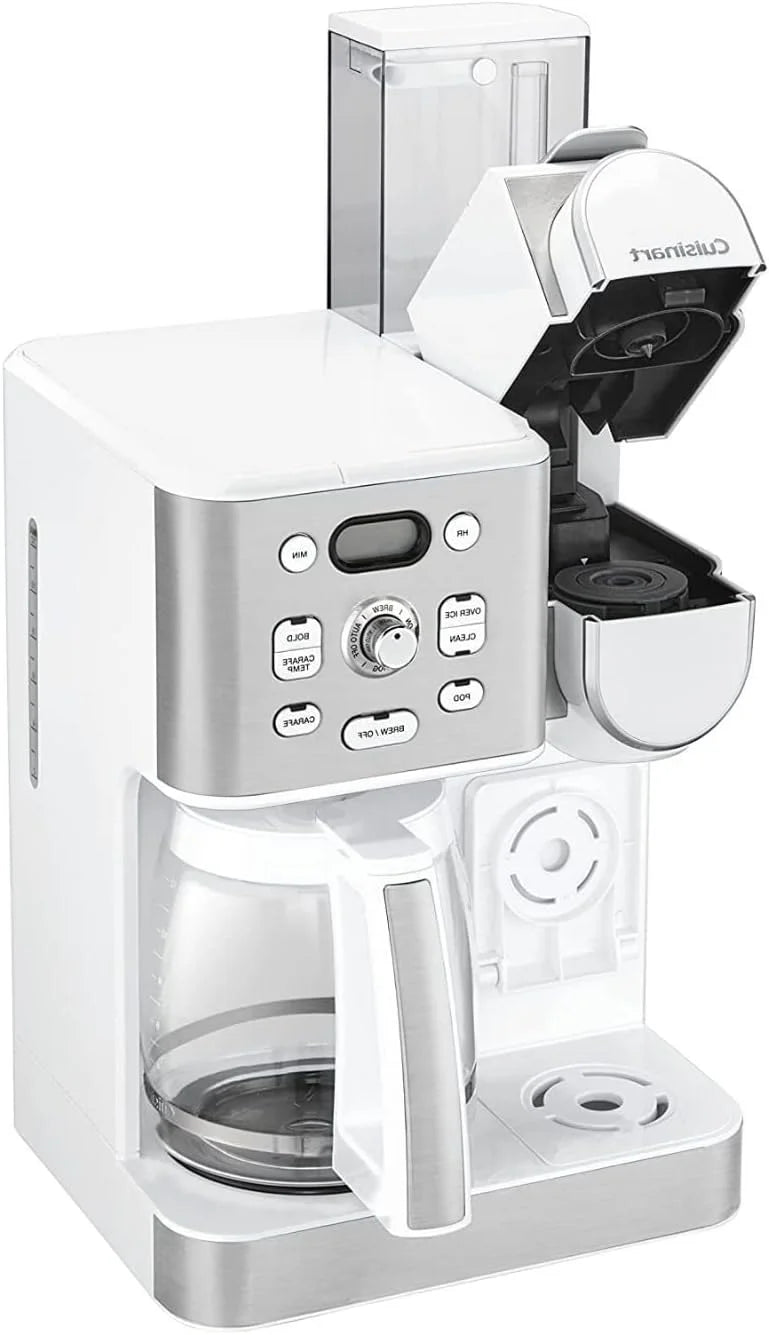 Cuisinart 12-Cup Coffee Maker, Single-Serve Brewer Glass Carafe, Automatic Hot & Iced Coffee Machine, Brew Strength Control and Brew Pause, SS-16W, White