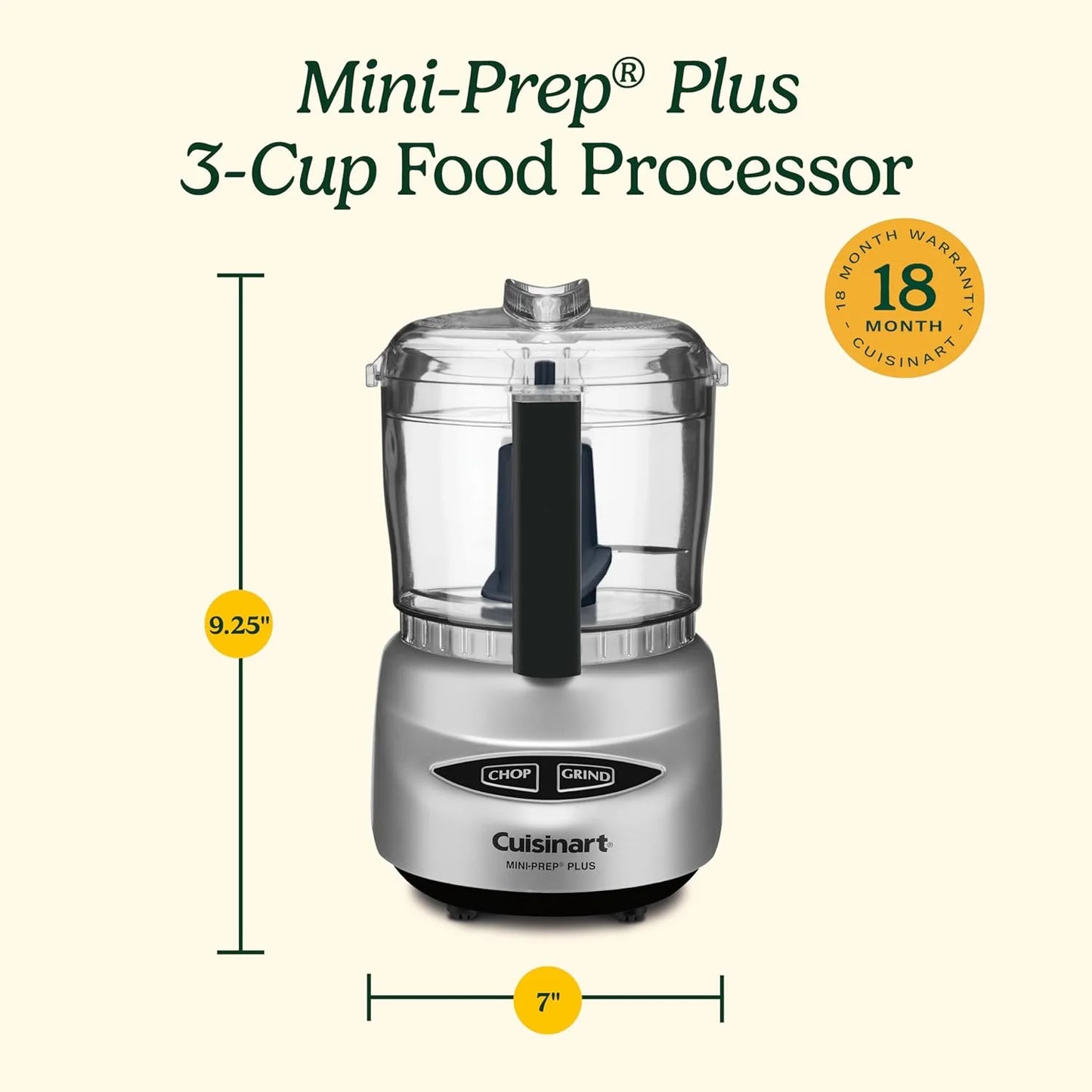 Cuisinart Mini Food Processor, Reversible Blade, 3-Cup Capacity
