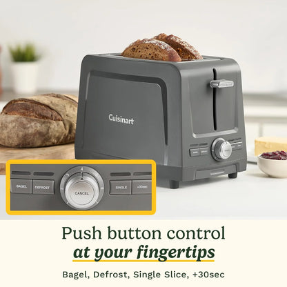 Cuisinart Core Collection 2-Slice Toaster | Extra-Long Slots for Artisan Bread | Bagel Setting |High-Lift Quickview™ | Single Slice & Defrost Functions | +30sec Toast Boost |Removable Crumb Tray