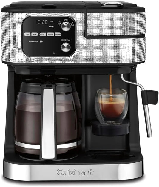 Cuisinart Coffeemaker, Coffee Center Barista Bar 4-In-1 Coffee Machine, Single-Serve Coffee, Espresso & Nespresso Capsule Compatible, 12-Cup Carafe, Silver Crystal, SS-4N1SC
