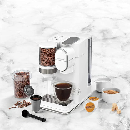 Cuisinart Single-Serve Coffee Maker + Coffee Grinder with 8 oz., 10 oz., and 12 oz. Serving Size, Compatible with Single-Cup Pods, 48-Ounce Removable Reservoir, Stainless Steel, DGB-2W