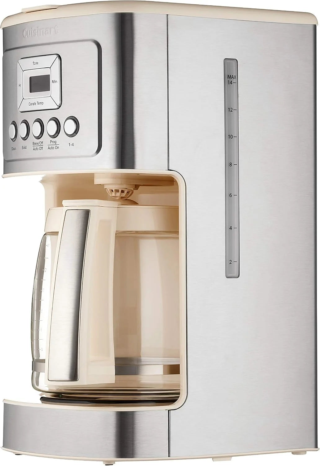 Cuisinart Coffee Maker, 14-Cup Glass Carafe, Fully Automatic for Brew Strength Control & 1-4 Cup Setting, Stainless Steel, DCC-3200CRM, Cream