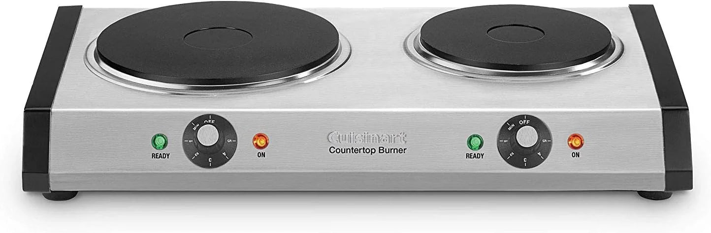 Cuisinart Double Burner Hot Plate, 1800W, Stainless Steel/Black