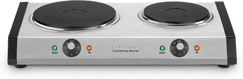 Cuisinart Double Burner Hot Plate, 1800W, Stainless Steel/Black