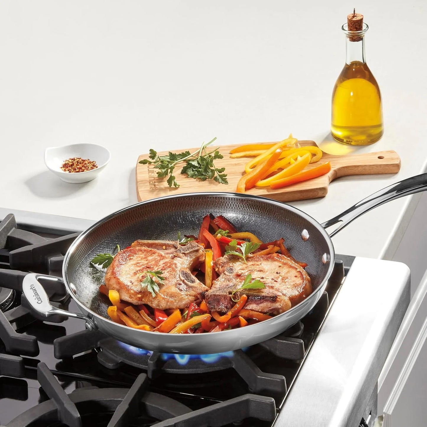 Cuisinart FusionPlus Hybrid Stainless Steel Pan, Nonstick & Oven Safe, 12”
