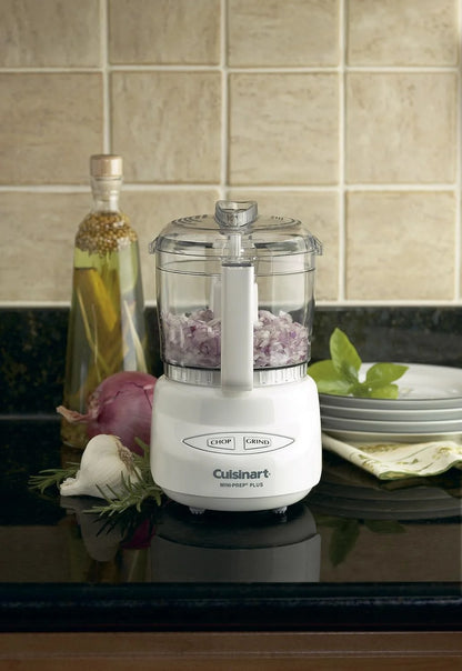 Cuisinart Mini-Prep Plus Food Processor, 3 Cup Mini Food Processor to Chop Herbs, Vegetables, and Hard Cheese, 3 Cup Work Bowl, Reversible Stainless Steel Blade, DLC-2A, White