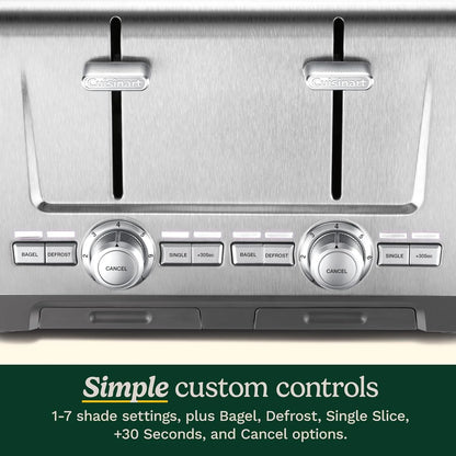 Cuisinart 4-Slice XL Slot Toaster, 7 Shade, High-Lift, Stainless Steel