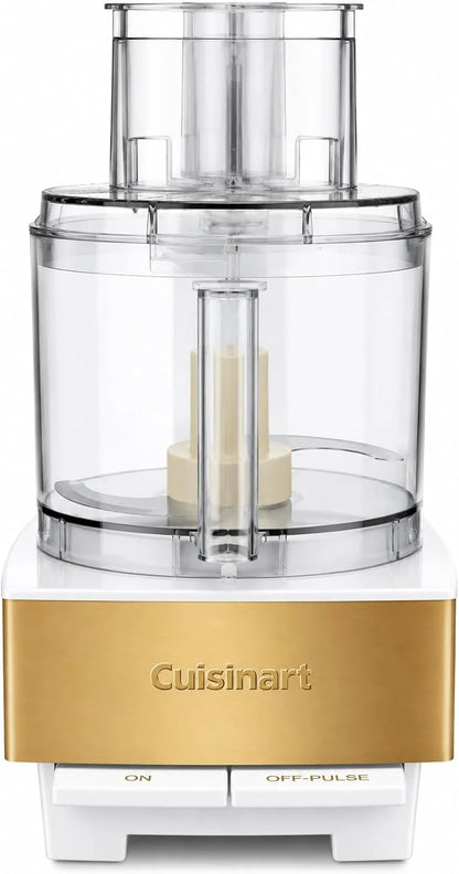Cuisinart Food Processor 14-Cup Vegetable Chopper for Mincing, Dicing, Shredding, Puree & Kneading Dough, White/Gold Stainless Steel, DFP-14WGY