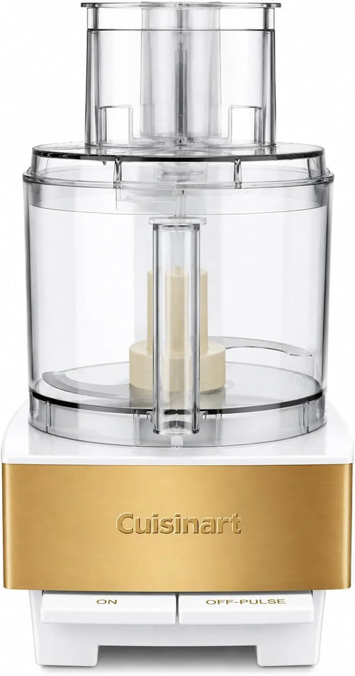 Cuisinart Food Processor 14-Cup Vegetable Chopper for Mincing, Dicing, Shredding, Puree & Kneading Dough, White/Gold Stainless Steel, DFP-14WGY