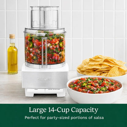 Cuisinart Food Processor 14-Cup Vegetable Chopper for Mincing, Dicing, Shredding, Puree & Kneading Dough, White, DFP-14BCWNY
