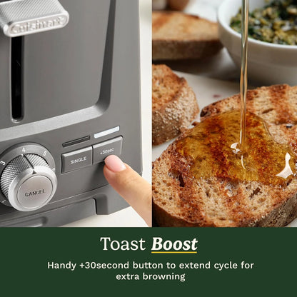 Cuisinart Core Collection 2-Slice Toaster | Extra-Long Slots for Artisan Bread | Bagel Setting |High-Lift Quickview™ | Single Slice & Defrost Functions | +30sec Toast Boost |Removable Crumb Tray
