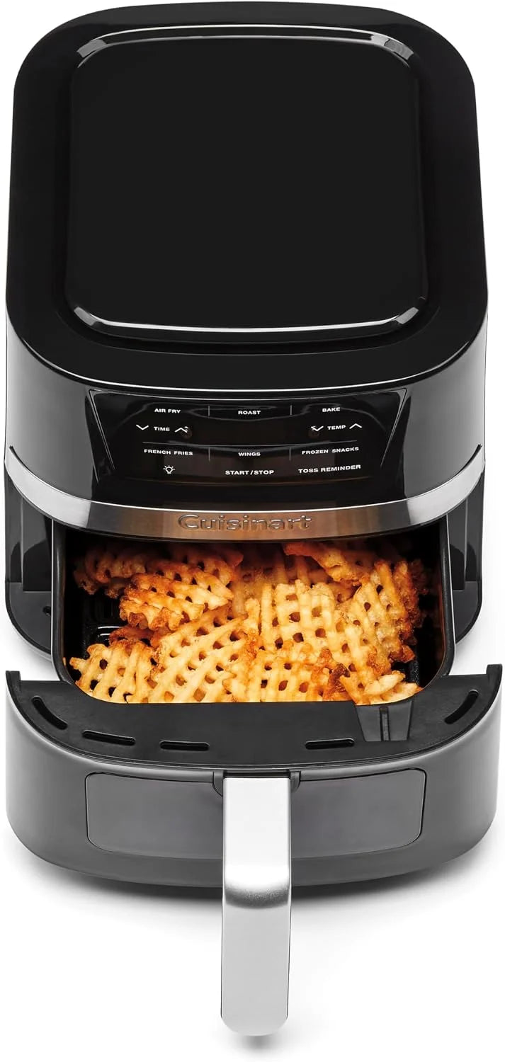 Cuisinart Air Fryer, 2.6-Quart Compact Basket Fryer with 3 Cooking Functions to Air Fry, Roast, and Bake, 3 Airfryer Presets, Dishwasher-Safe Parts, AIR-80, Stainless Steel & Black