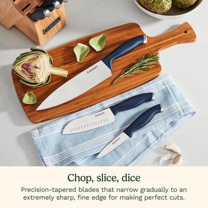 Cuisinart C77SSN-12P Color Pro Collection 12 Piece Knife Block Set, Navy