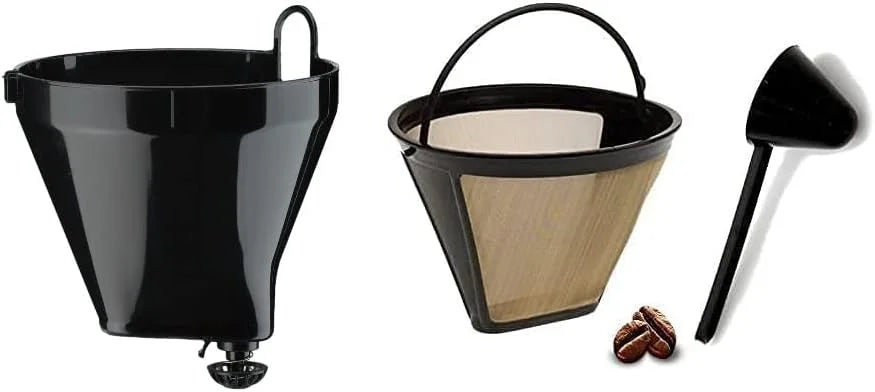 Cuisinart DCC-3200FBH Replacement Filter Basket and Gold Tone Permanent filter Bundle W/Scoop (Compatible with DCC-3200)