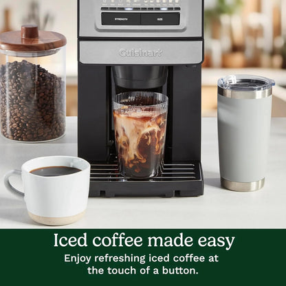Cuisinart Coffee Maker, Grind and Brew Single Serve Coffee Maker, 6 Cup Sizes, Built-in Stainless Steel Burr Mill, Adjustable Strength, Grind Control and Over Ice Feature, Easy Cleaning, DGB-30