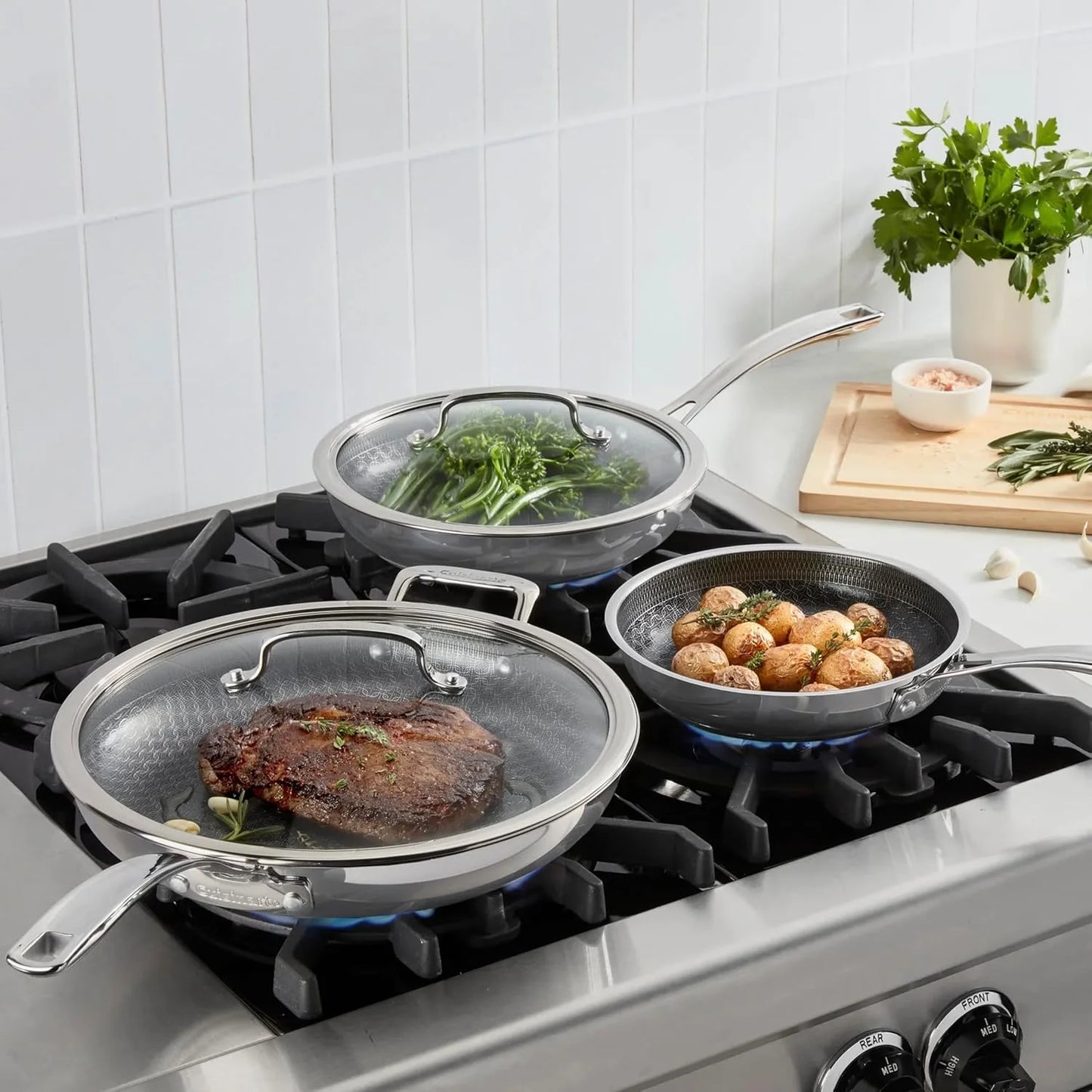 Cuisinart Skillet Set PurelySear Hybrid Stainless Steel 5 Pc
