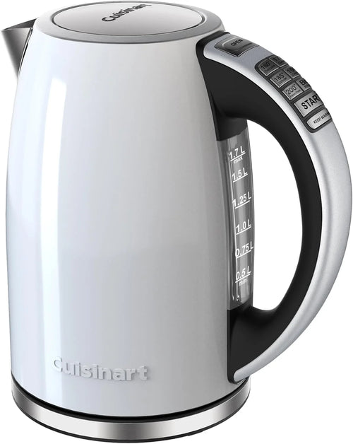 Cuisinart PerfecTemp 1.7-Liter Electric Kettle, Cordless Electric Tea Kettle, 1500W for Fast Heat-Up, 6 Preset Temperatures, 30-Minute Keep Warm, Stay Cool Nonslip Handle, White CPK-17P1W