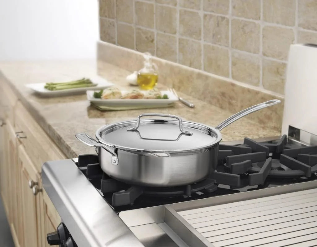 Cuisinart MCP33-24HN MultiClad Pro Stainless 3-1/2-Quart Saute with Helper and Cover Skillet, 3.5-Quart, Sauté Pan w/Helper & Cover