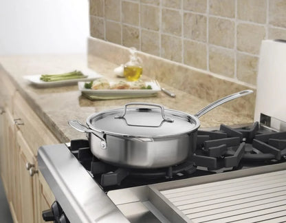 Cuisinart MCP33-24HN MultiClad Pro Stainless 3-1/2-Quart Saute with Helper and Cover Skillet, 3.5-Quart, Sauté Pan w/Helper & Cover