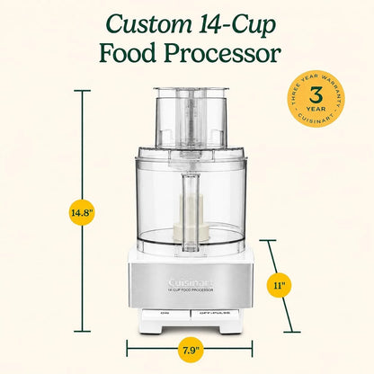Cuisinart Food Processor 14-Cup Vegetable Chopper for Mincing, Dicing, Shredding, Puree & Kneading Dough, White, DFP-14BCWNY