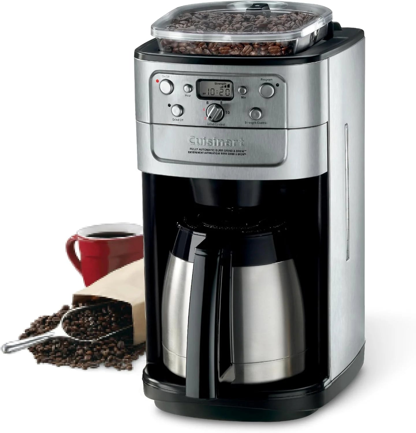 Cuisinart DGB-950BCC Burr Grind & Brew 10 Cup Automatic Coffee Maker, Thermal Carafe, Charcoal Water Filter, Programmable, Stainless Steel