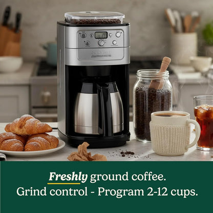 Cuisinart DGB-950BCC Burr Grind & Brew 10 Cup Automatic Coffee Maker, Thermal Carafe, Charcoal Water Filter, Programmable, Stainless Steel