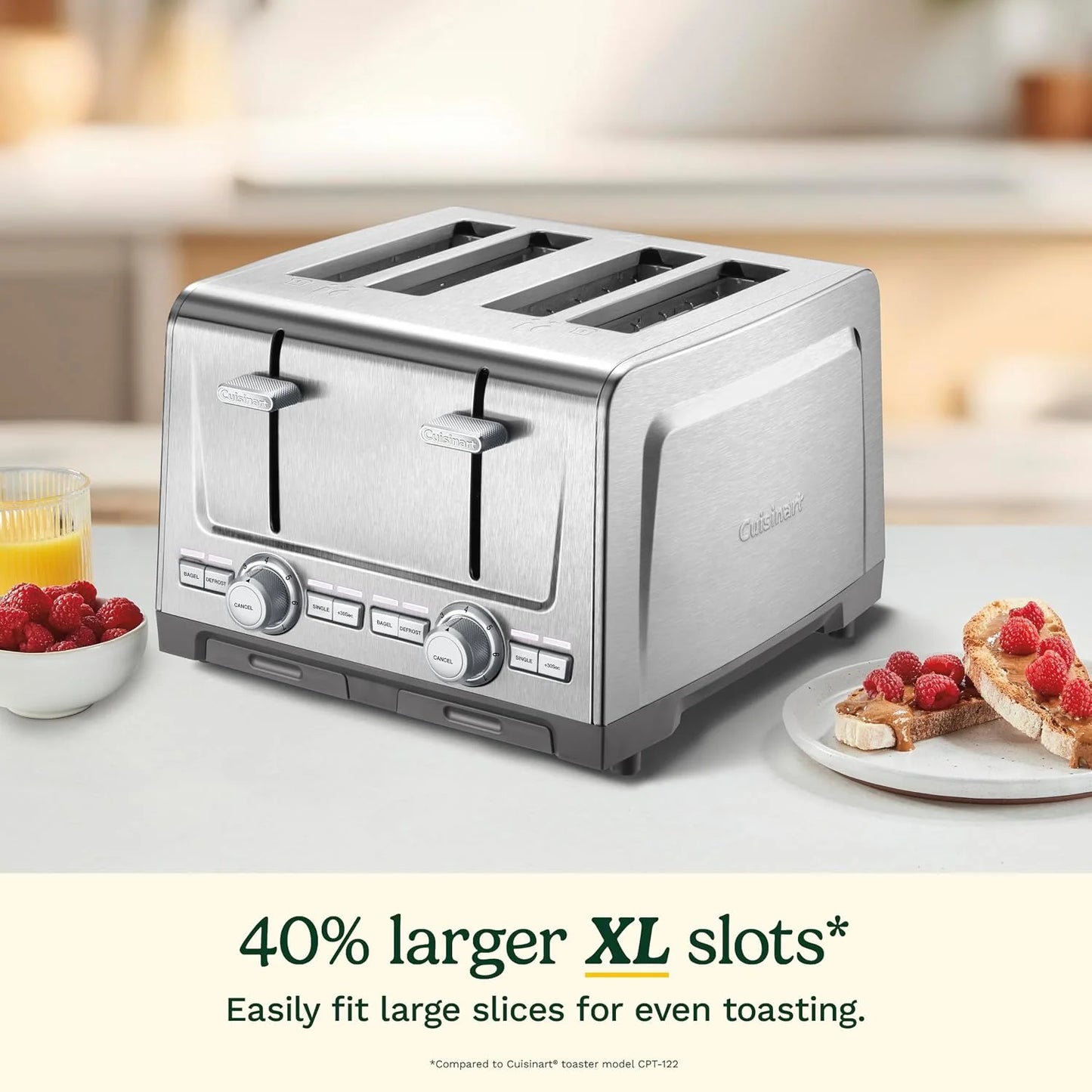 Cuisinart 4-Slice XL Slot Toaster, 7 Shade, High-Lift, Stainless Steel