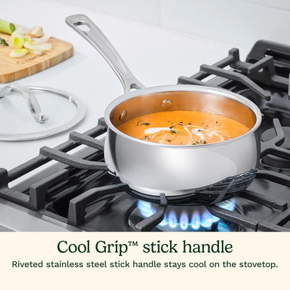 Cuisinart PureClad™ Triple-Ply 1.5 Qt. Stainless Steel Saucepan with Cover, PCT19-16