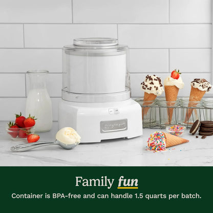 Cuisinart Ice Cream Maker Machine, Ready in 20, 1.5 qt Freezer Bowl