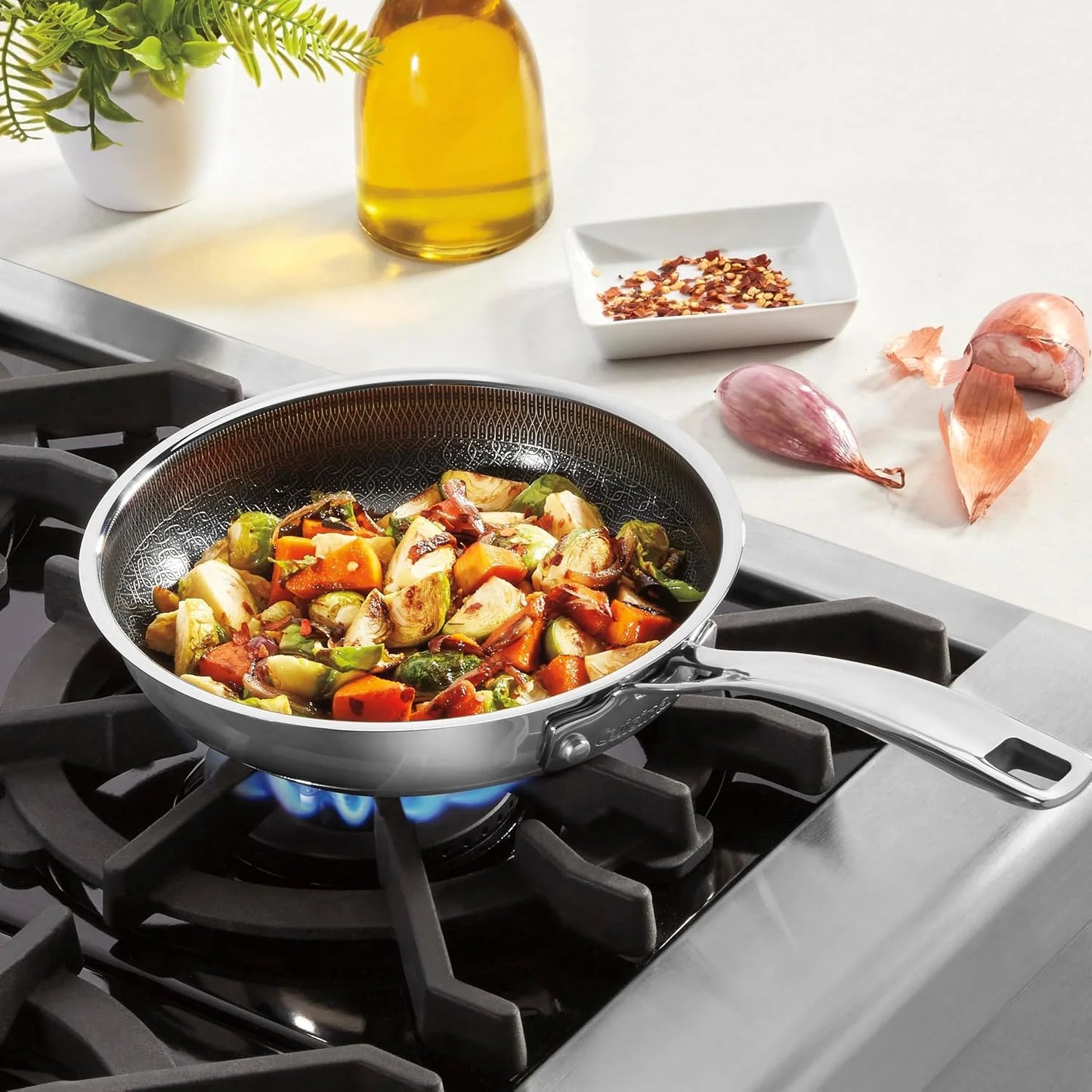 Cuisinart FusionPlus Hybrid Stainless Steel Pan, Nonstick & Oven Safe, 8”