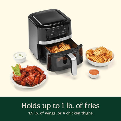 Cuisinart Air Fryer, 2.6-Quart Compact Basket Fryer with 3 Cooking Functions to Air Fry, Roast, and Bake, 3 Airfryer Presets, Dishwasher-Safe Parts, AIR-80, Stainless Steel & Black