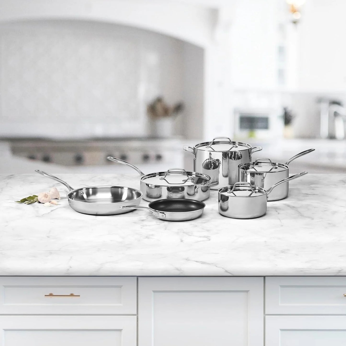 Cuisinart Custom-Clad 5-Ply Stainless Steel 10 Piece Cookware Set, CCC5-10