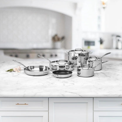 Cuisinart Custom-Clad 5-Ply Stainless Steel 10 Piece Cookware Set, CCC5-10
