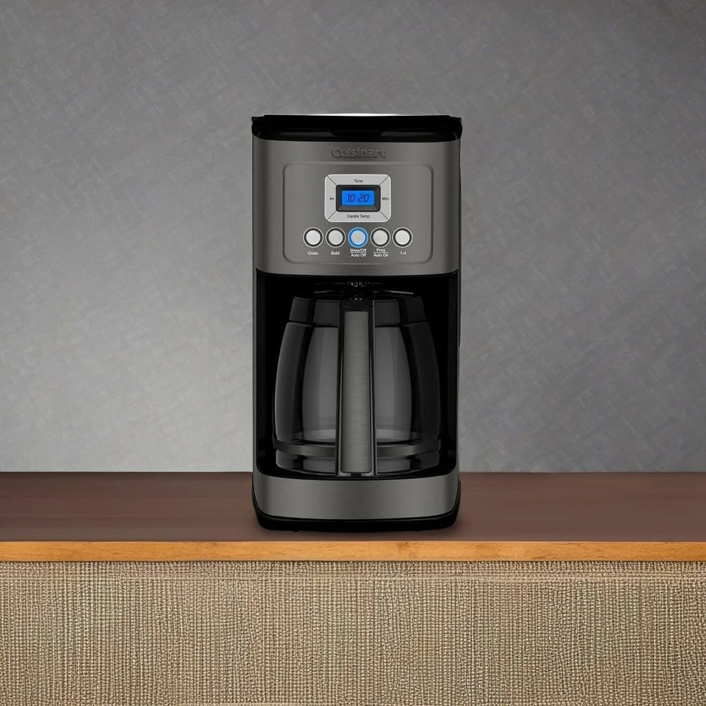 Cuisinart 14-Cup Coffee Maker, Programmable PerfecTemp Glass Carafe Coffee Machine with 1-4 Cup Setting, Brew Strength Control and Pause, Stainless Steel, DCC-3200BKSNAS, Black