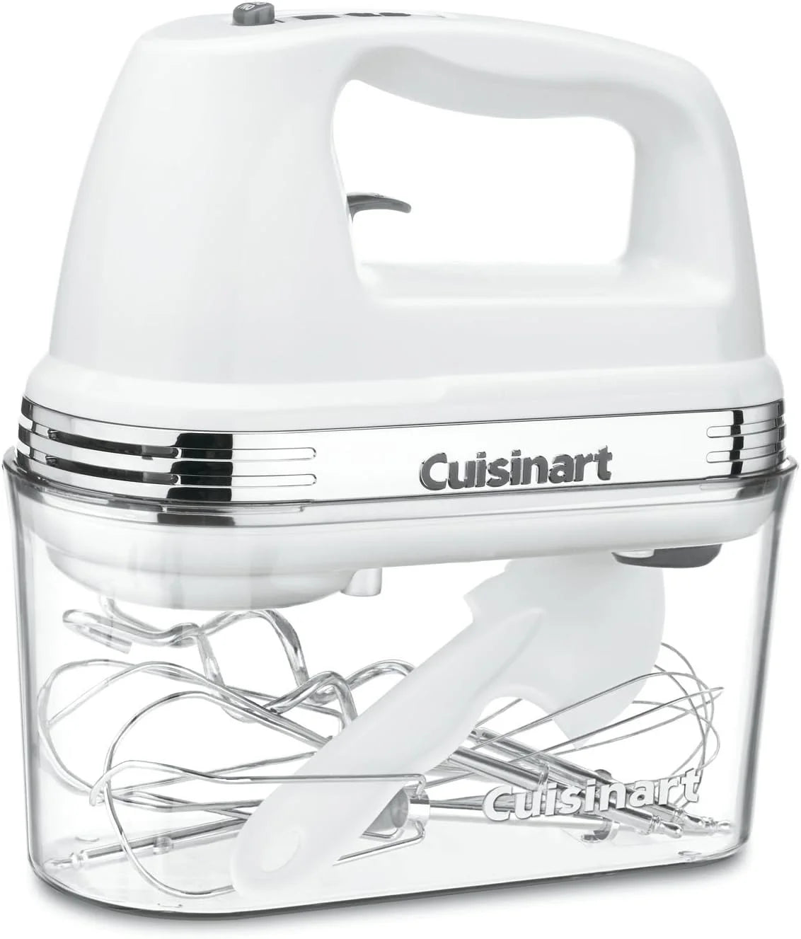 Cuisinart Power Advantage PLUS 9-Speed Hand Mixer, 220W-Motor Hand Blender Electric Mixer with 9 Speed Settings, Extra-Long Dishwasher-Safe Beaters, 3 Low Mixing Speeds, Storage Case, HM-90S, White