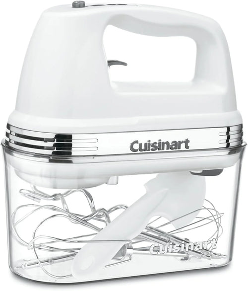 Cuisinart Power Advantage PLUS 9-Speed Hand Mixer, 220W-Motor Hand Blender Electric Mixer with 9 Speed Settings, Extra-Long Dishwasher-Safe Beaters, 3 Low Mixing Speeds, Storage Case, HM-90S, White