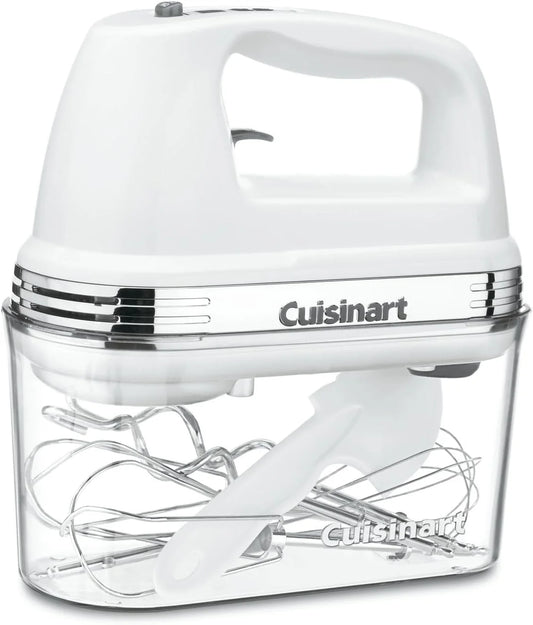 Cuisinart Power Advantage PLUS 9-Speed Hand Mixer, 220W-Motor Hand Blender Electric Mixer with 9 Speed Settings, Extra-Long Dishwasher-Safe Beaters, 3 Low Mixing Speeds, Storage Case, HM-90S, White