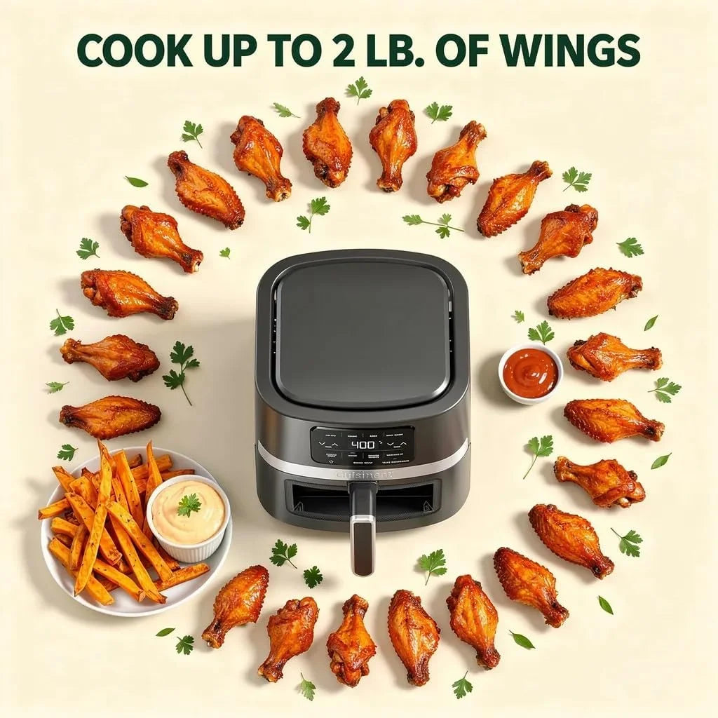 Cuisinart Air Fryer, 4.5-Quart Basket Fryer with 4 Cooking Functions to Air Fry, Roast, Bake, and Keep Warm, 4 Airfryer Presets, Dishwasher-Safe Parts, AIR-160NAS, Stainless Steel & Black
