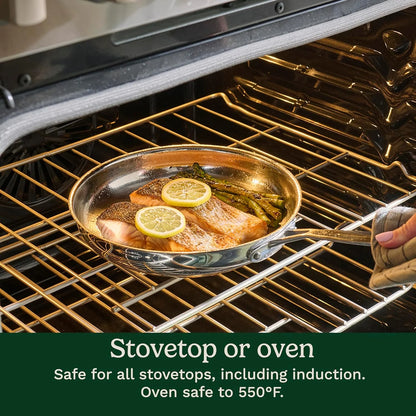 Cuisinart Chef’s Classic 11-Piece Stainless Steel Pots and Pans Set, Cookware Set Compatible with Induction, Electric, Gas Cooktops, Aluminum Core for Even Heat, Cool Grip Handles, Dishwasher Safe