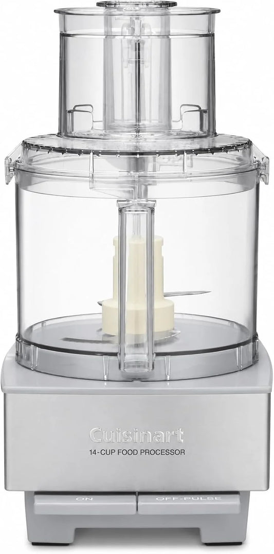 Cuisinart Food Processor 14-Cup Vegetable Chopper for Mincing, Dicing, Shredding, Puree & Kneading Dough, Light Gray Stainless Steel, DFP-14CGRY