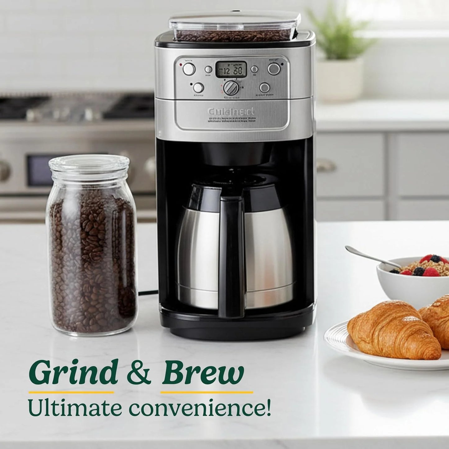 Cuisinart DGB-950BCC Burr Grind & Brew 10 Cup Automatic Coffee Maker, Thermal Carafe, Charcoal Water Filter, Programmable, Stainless Steel