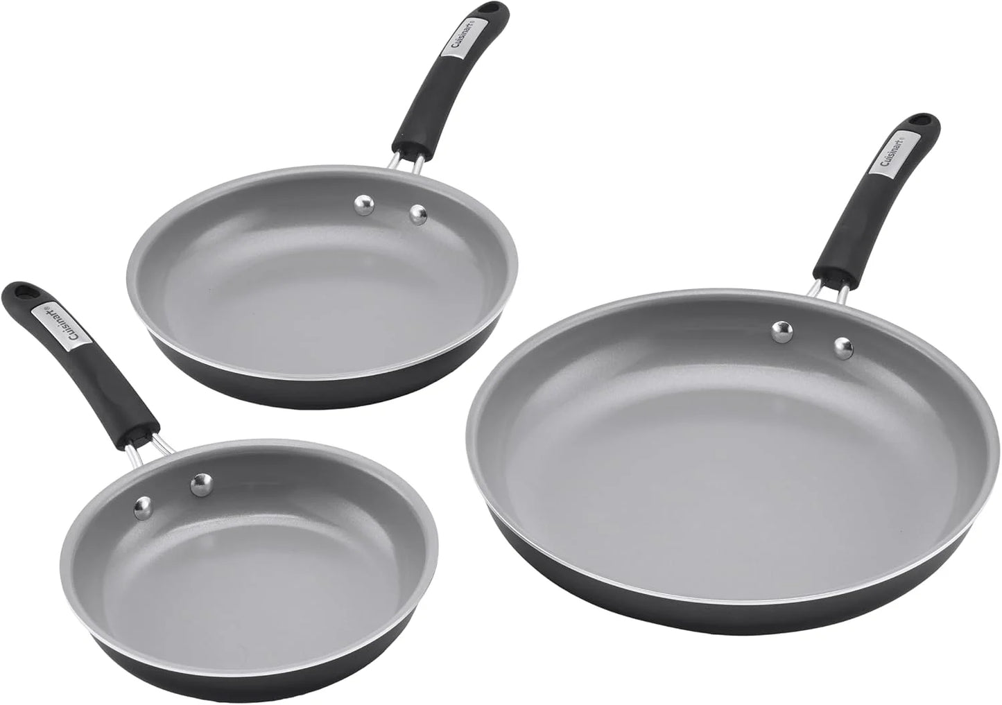 Cuisinart, 3-Pc Classic Ceramic Nonstick Skillet Set, Amazon Exclusive, 35C22-3BK