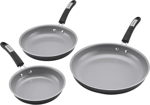 Cuisinart, 3-Pc Classic Ceramic Nonstick Skillet Set, Amazon Exclusive, 35C22-3BK