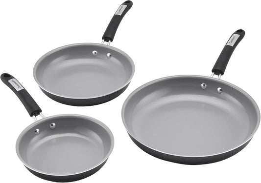 Cuisinart, 3-Pc Classic Ceramic Nonstick Skillet Set, Amazon Exclusive, 35C22-3BK