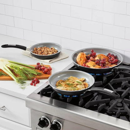 Cuisinart, 3-Pc Classic Ceramic Nonstick Skillet Set, Amazon Exclusive, 35C22-3BK