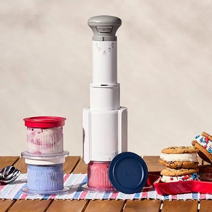 Cuisinart Ice Cream Maker – Cuisinart FastFreeze 250th Celebration Edition Ice Cream Maker, 5-in-1 Ice Cream, Milkshakes, Slushies, Sorbets and Mix-Ins, Freeze Wand, Two 0.5-Pint Mixing Cups with Lids