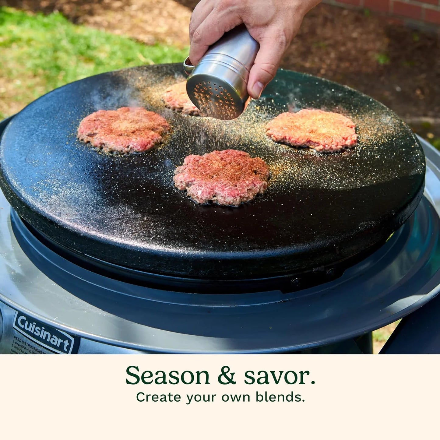 Cuisinart Smash Burger Kit w/Burger Press, Spatula, Shaker & Patty Papers